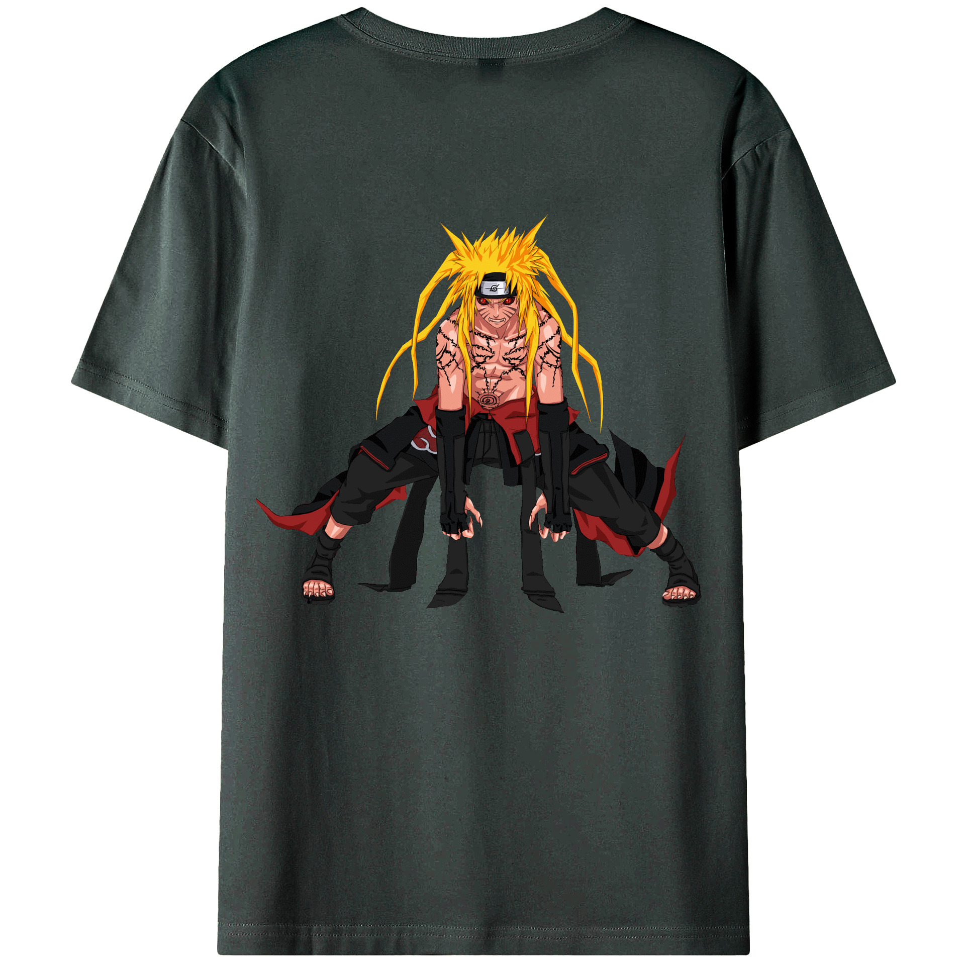 （画像用） NARUTO -ナルト- うずまき ナルト Uzumaki Naruto 綿100％ メンズ半袖Tシャツ（バックプリント） 通気性